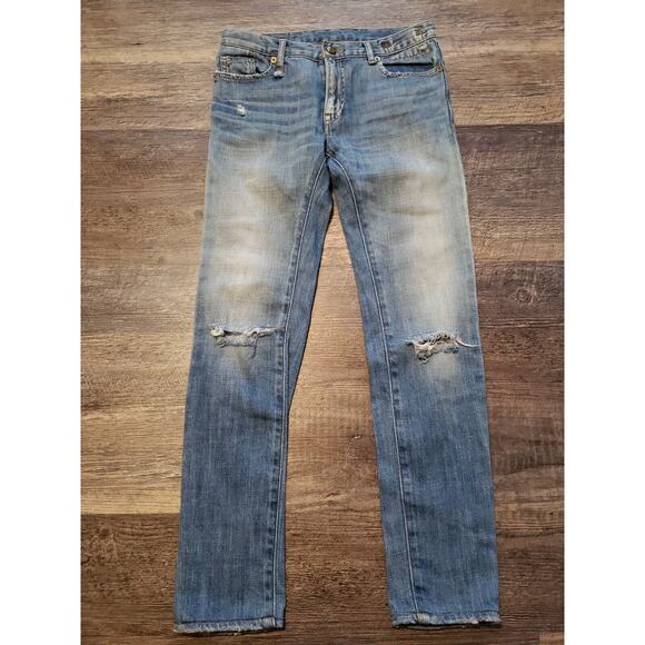 R13 Slouch Skinny Jeans in Light Vintage Wash Sz 25 R13WM8091-47 Distressed (F - Picture 7 of 11